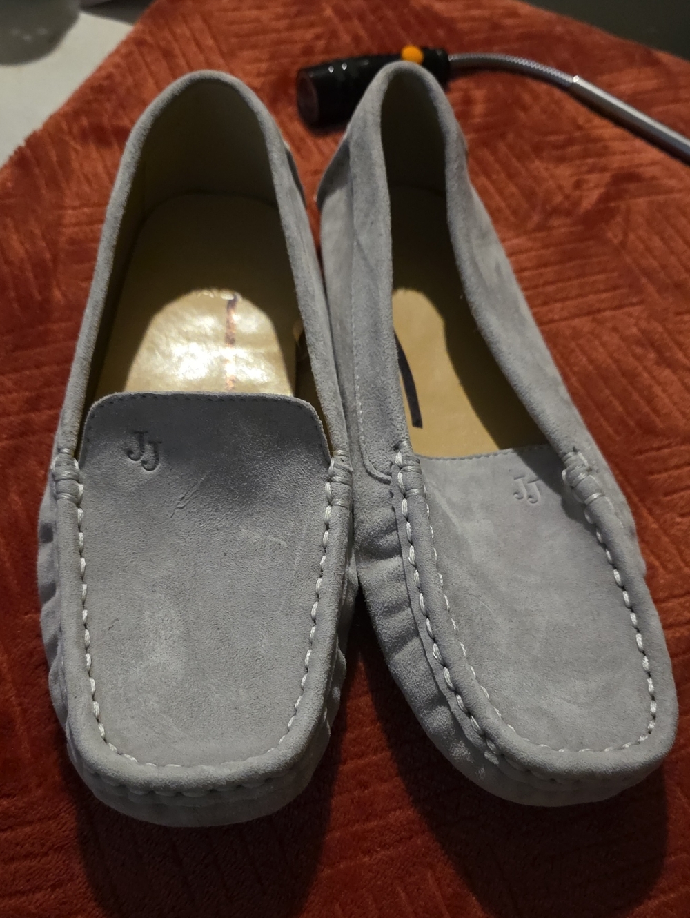 Janie and Jack Gray Suede Moccasin Flats